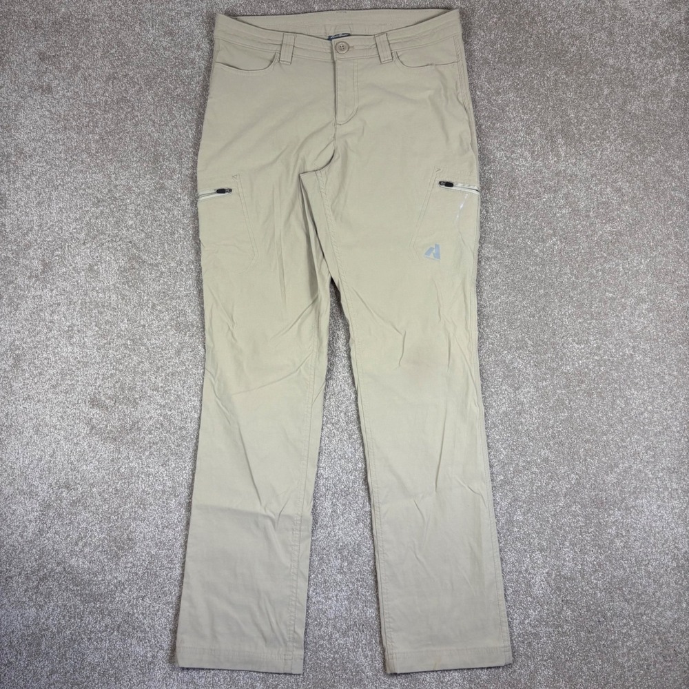 Eddie Bauer First Ascent Womens 10 Tan Hiking Cargo Pants Straight Leg Outdoor